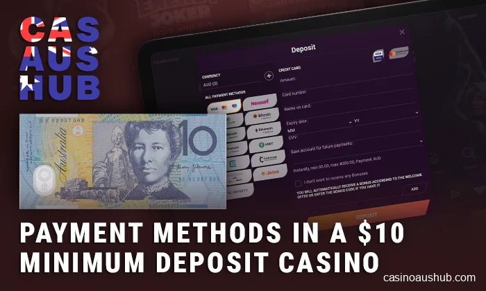 What payment methods are used in 10 dep casinos