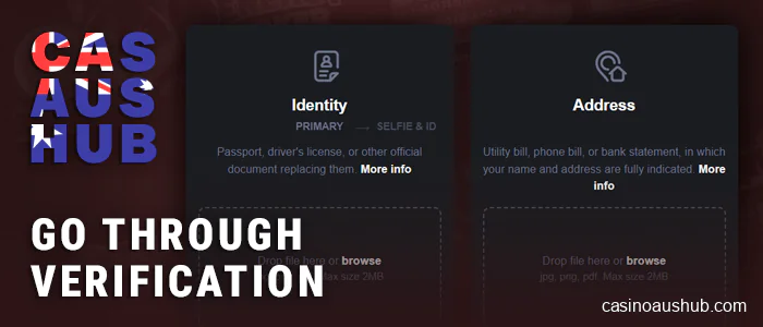 Verify account at online bitcoin casino