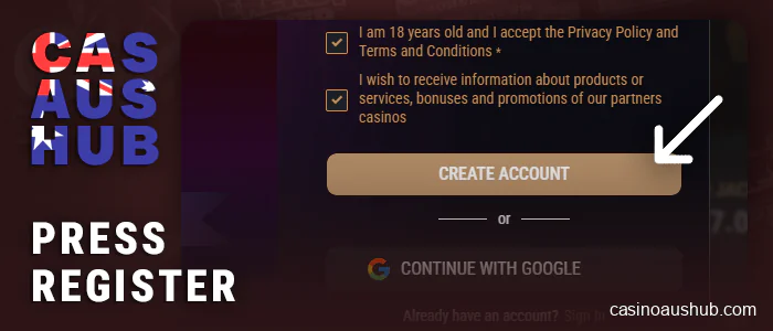 Complete AU casino registration for roulette games