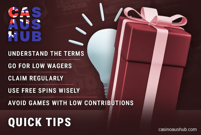 Tips on online casino bonuses for AU users