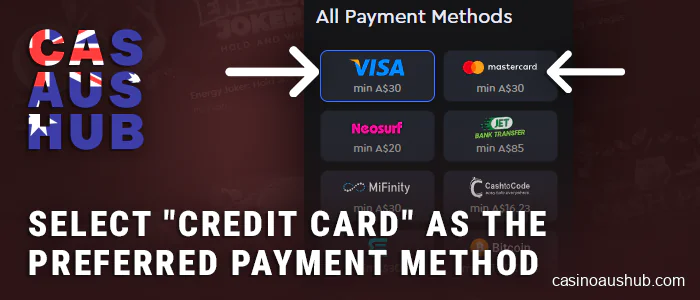 Choose the right Credit Card method at AU online casinos