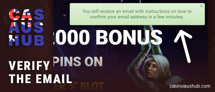 Confirm email in Ethereum casinos account