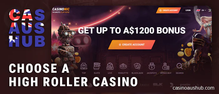 Choose High Roller online casino at the top