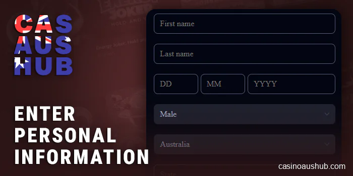 Provide personal information when registering at a legal casino