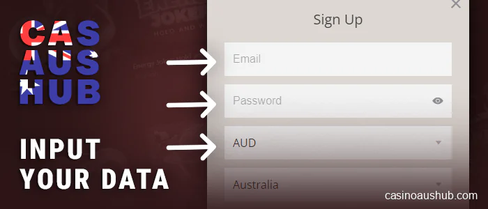 Fill out the registration form for Australian casino with Neteller payments