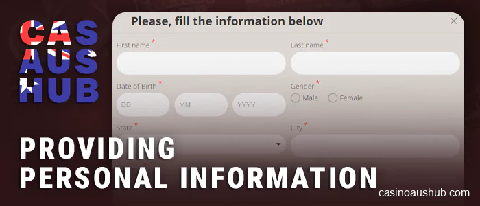 Provide personal information when creating an account at a new casino