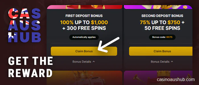 Get online casino signup bonus