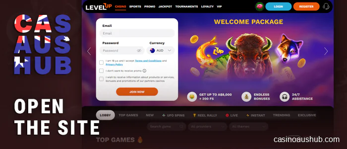 Open Australian casino site with Paypal payment on your device