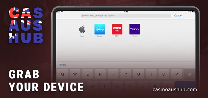 Open safari browser on ipad to play casino games