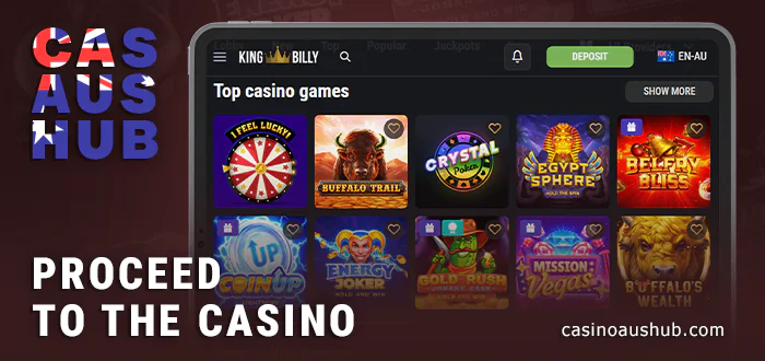 Go to the casino section and start playing on your iPad