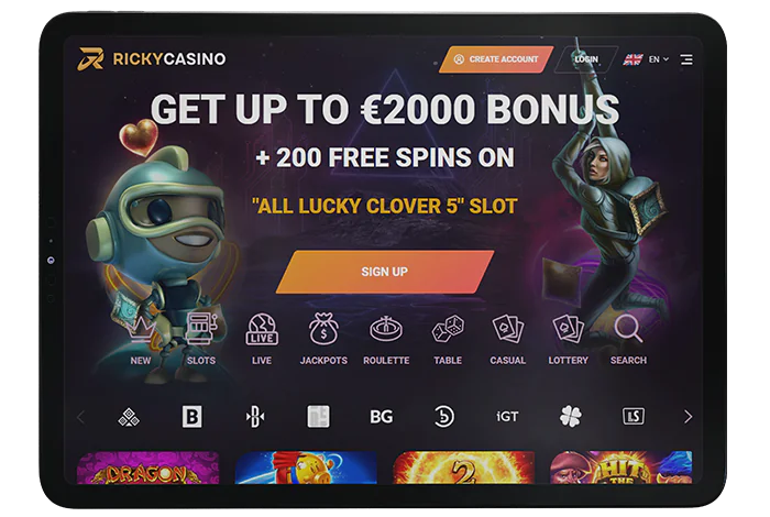 Screenshot of online casino without verification Ricky