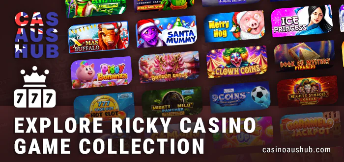 Types of gambling on the Ricky Casino website